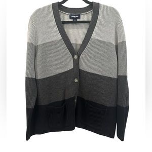 Lands End drifter color block cardigan size XL EUC